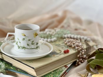 Close-up of coffee on table