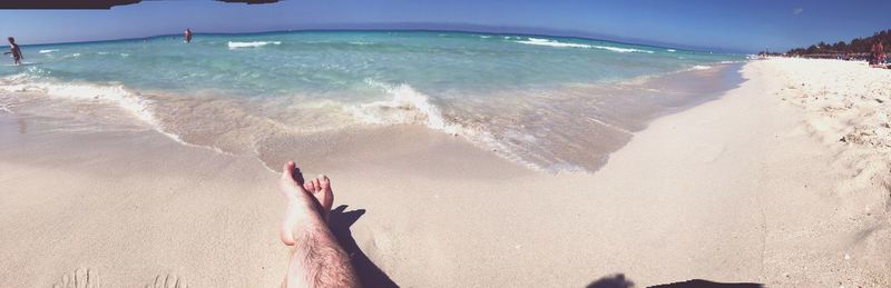 Low section of person on beach