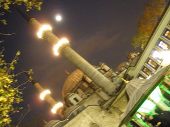 Low angle view of church against sky at night