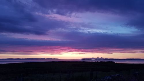 Scenic view of dramatic sky during sunset
