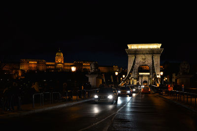 Illuminated city at night