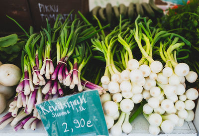 High angle view of vegetables for sale