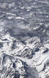 Full frame shot of snowcapped mountains