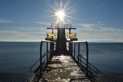 Pier over sea against sky