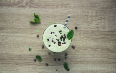 High angle view of bread on table