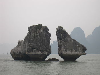 Rock formations in sea