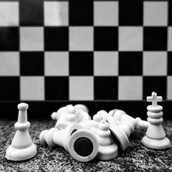 Close-up of chess pieces