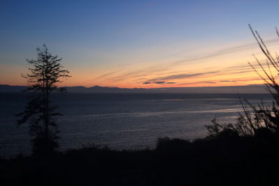 Scenic view of sea against sky at sunset