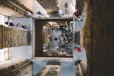 High angle view of people at giottos bell tower