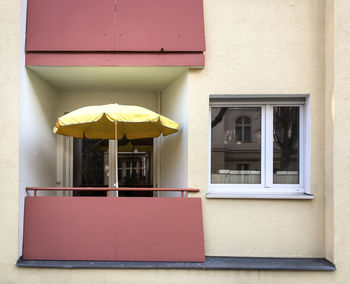 Closed door of building