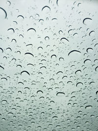 Full frame shot of raindrops on window