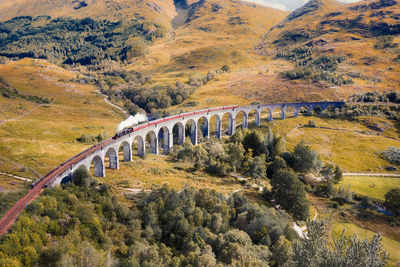 View of bridge over mountain