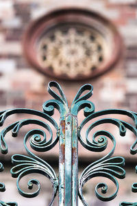 Low angle view of metal railing