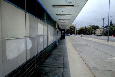 Empty road in city