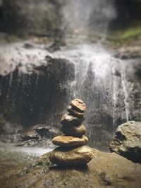 Stack of rocks in water