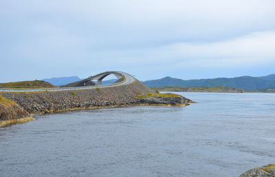 Atlantic oceanic road bridge on a cloudy day