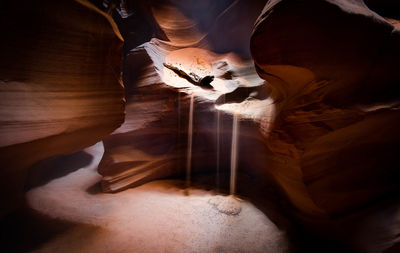 A stream of water running through a canyon