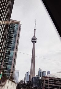 Low angle view of modern buildings against sky