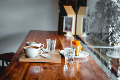 Coffee cup on table