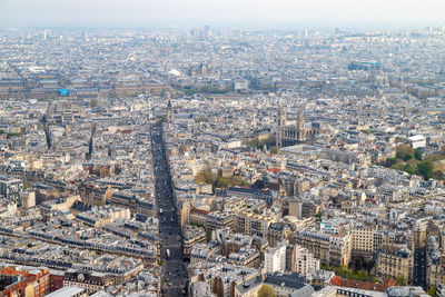 Aerial view from tour montparnasse at the city of paris, france