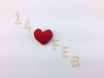 Close-up of heart shape over white background