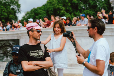 Group of people enjoying in park