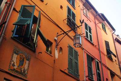 Low angle view of residential building against sky