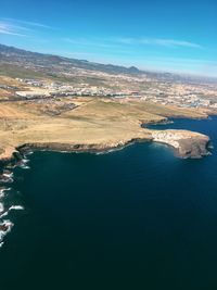 Aerial view of sea against sky