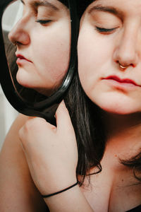 Close-up portrait of a young woman