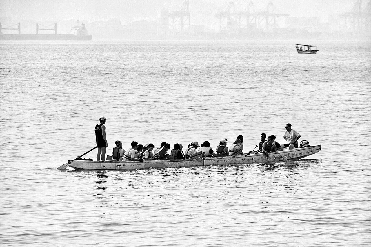 Ocean view sea and sky rowing paddle