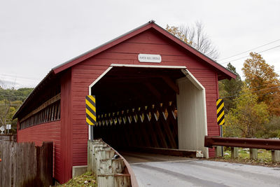 Papermill village bridge on a cold, fall day in the new england town of bennington, vermont