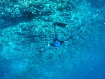 Man swimming in sea