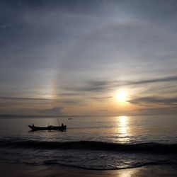 Scenic view of sunset over sea