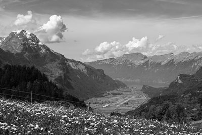 Scenic view of mountains against sky