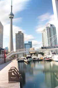 View of skyscrapers in city