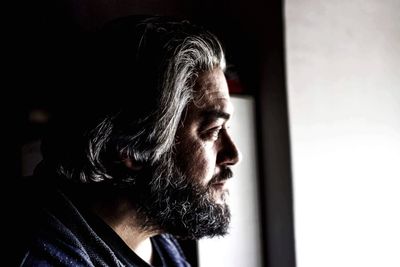 Portrait of man looking away