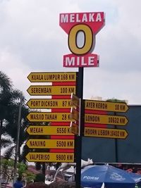 Low angle view of information sign