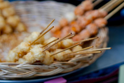 Close-up of food on table