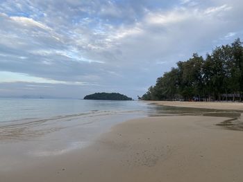 Scenic view of beach against sky