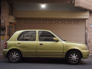 Car parked on street in city