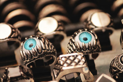 Close-up of rings for sale