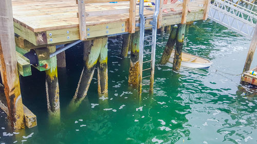 High angle view of swimming pool in lake