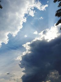 Low angle view of clouds in sky