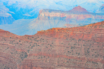 View of desert against mountain range