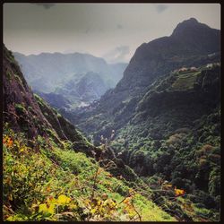 Scenic view of mountains against sky