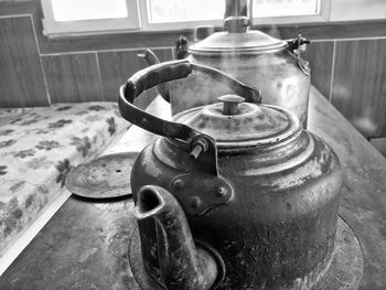 Close-up of metal ring in kitchen