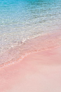 High angle view of waves on beach