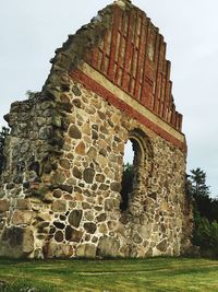 Low angle view of old ruin building