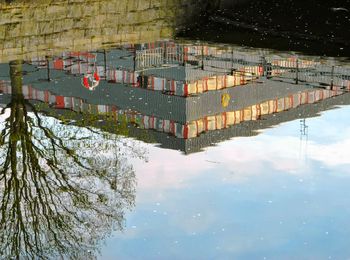 Reflection of built structure in water