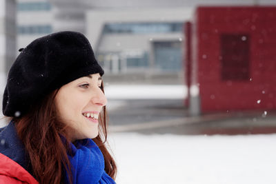 Close-up of woman looking away